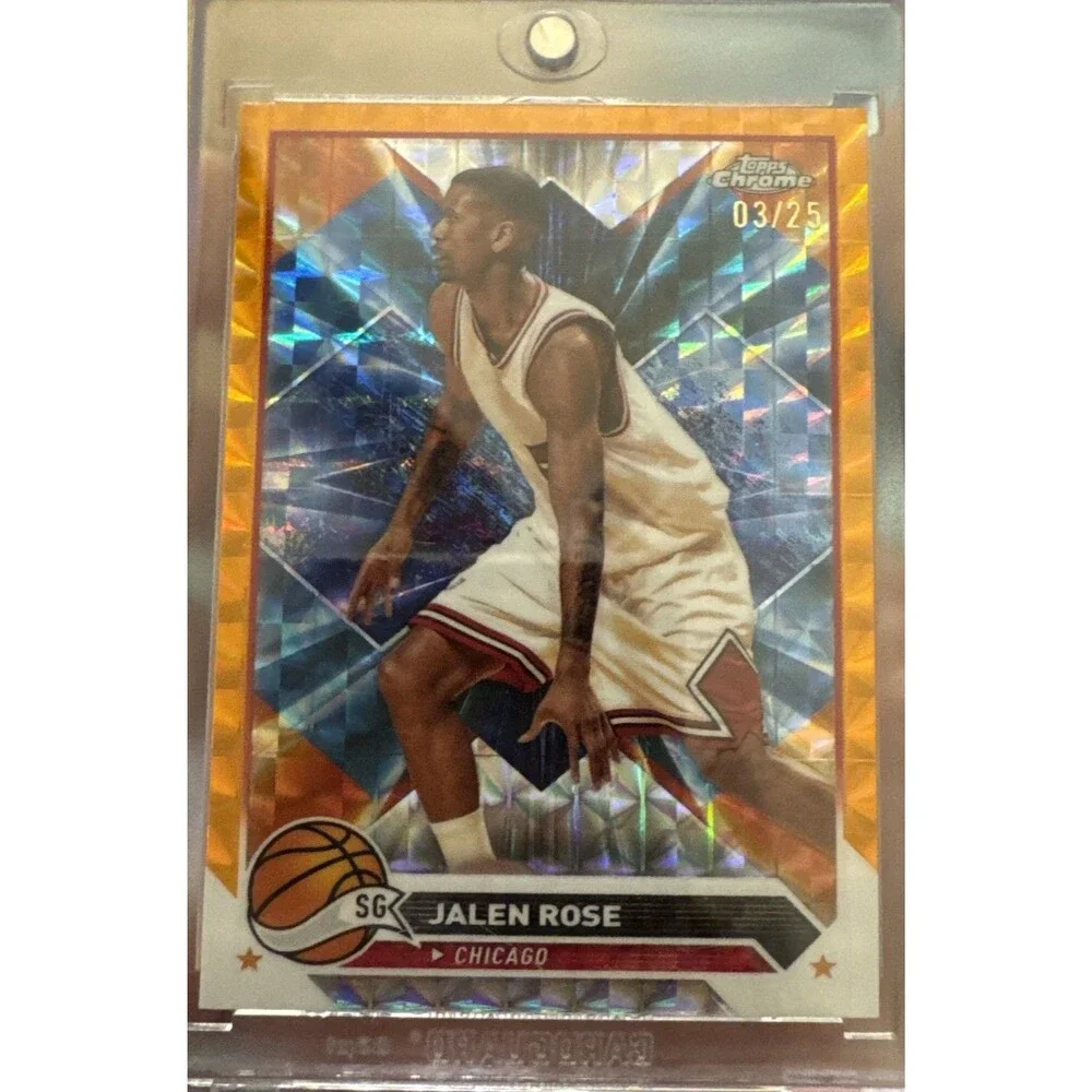 Jalen Rose Orange Geometric /25 2023-24 Topps Chrome #194 Chicago Bulls